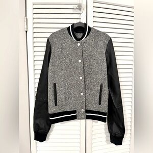 NWT Abercrombie bomber jacket with faux leather sleeves